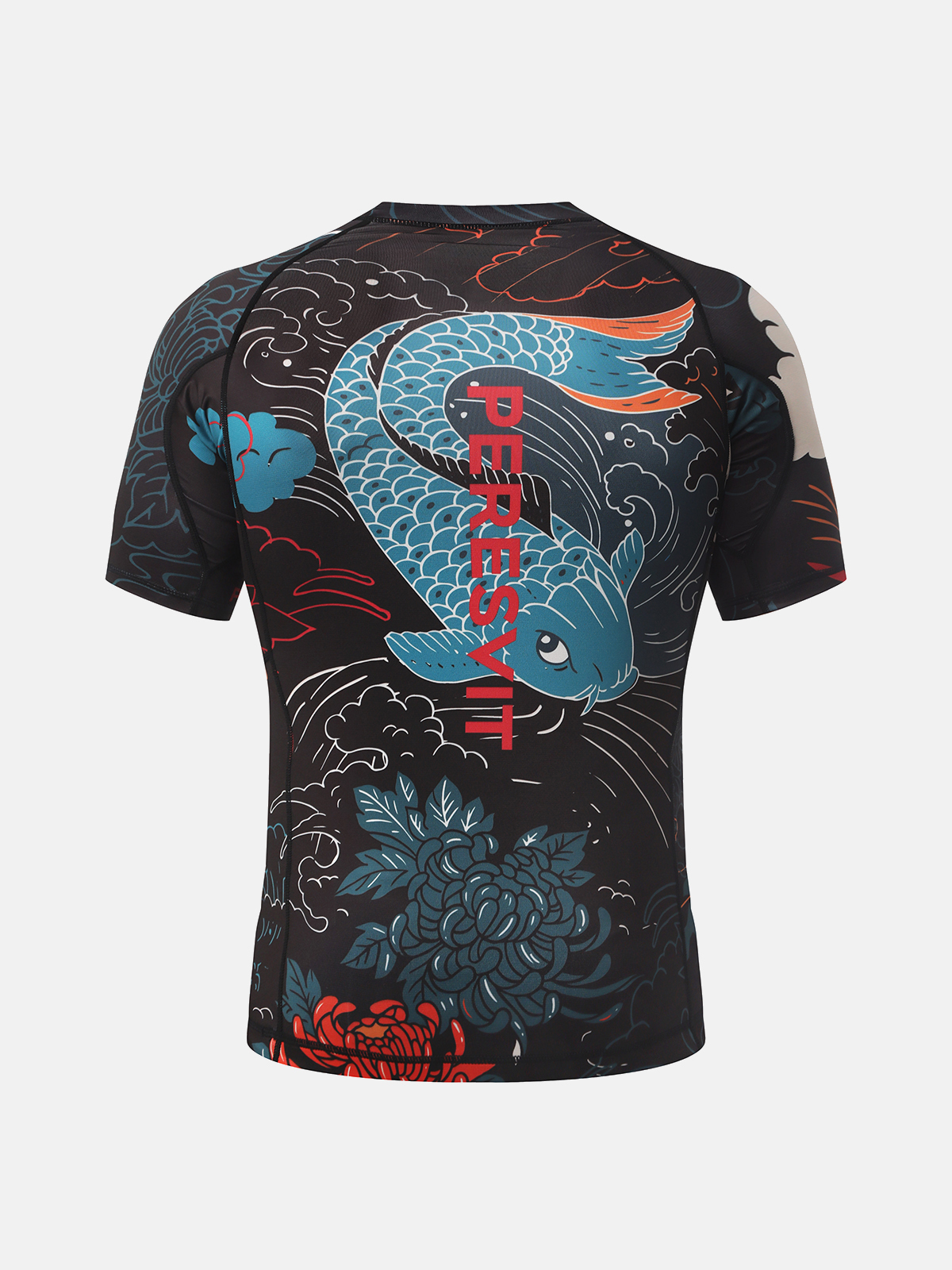 Peresvit Koi Short Sleeve Rashguard Blue Orange Red, Photo № 2